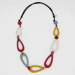 SYLCA Earthy tones Tear Drop Necklace Multicolor